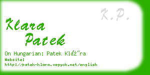klara patek business card